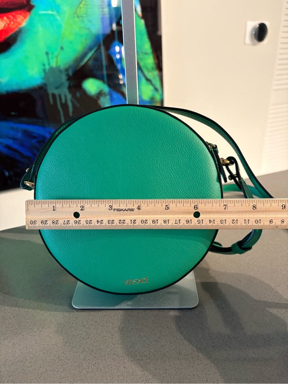 Versace Round Medusa Crossbody Bag in Green - Picture 4 of 9